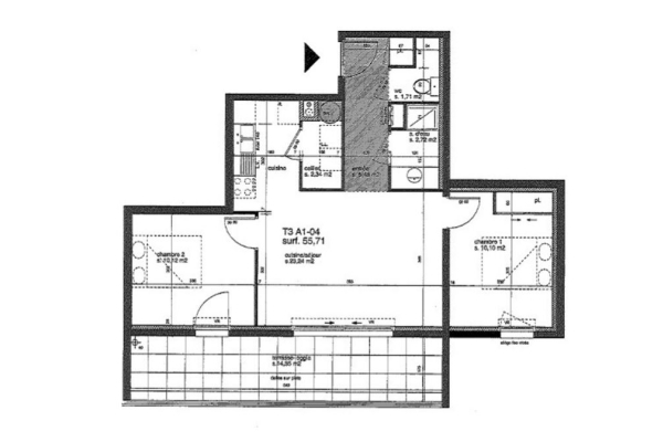 Appartement T3 de 55 m² à louer à NANTES